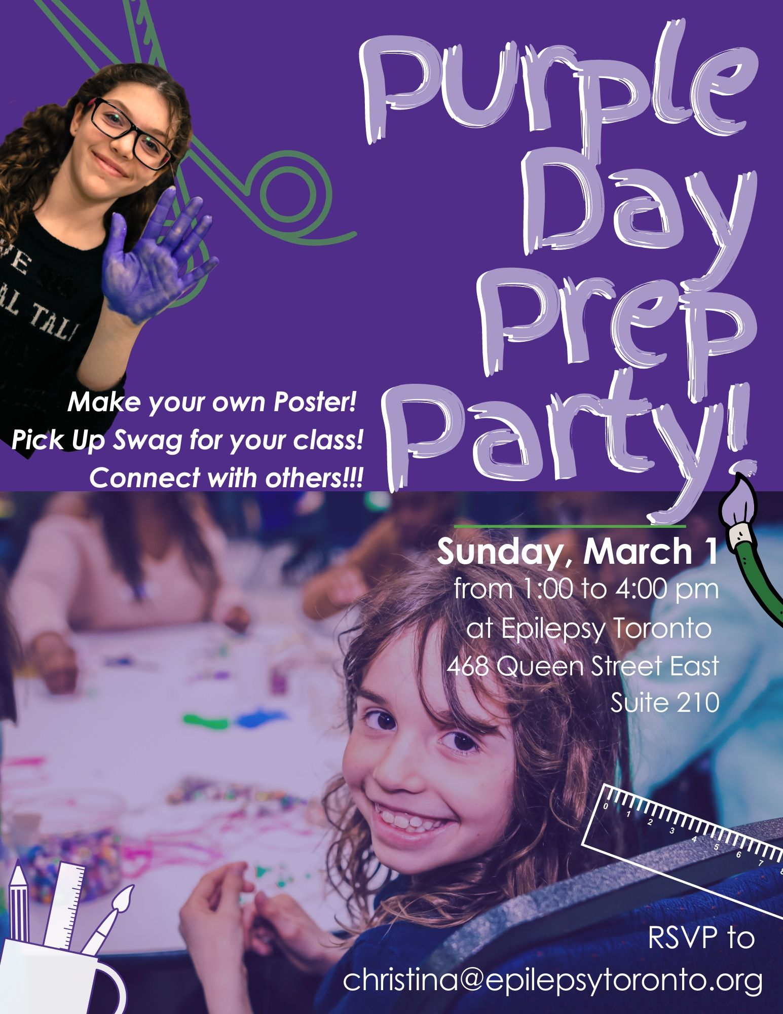 Puprle Day Prep Party - Sunday March 1, 1 - 4:00 at Epilepsy Toronto