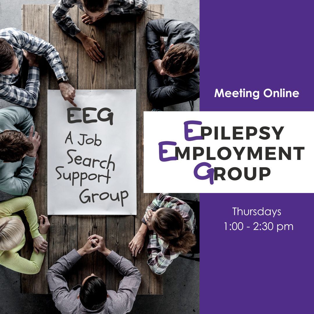 EEG (Instagram Post) overhead view of people sitting around a table with a large paper in the middle saying "EEG A Job Search Support Group"