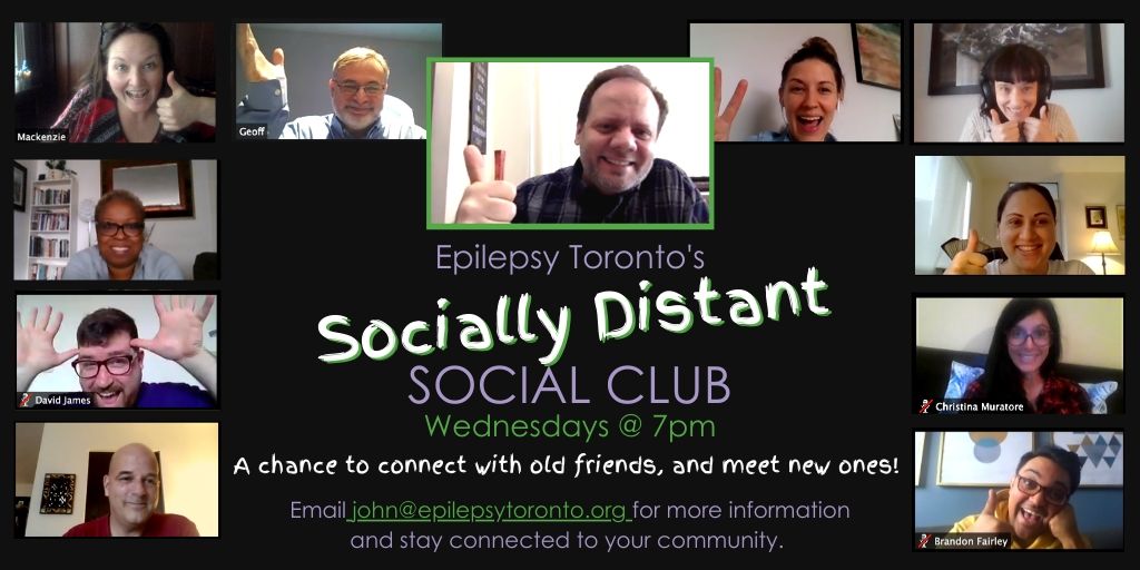 Social Club_Twitter images of Epilepsy Toronto staff participating in a Zoom meeting