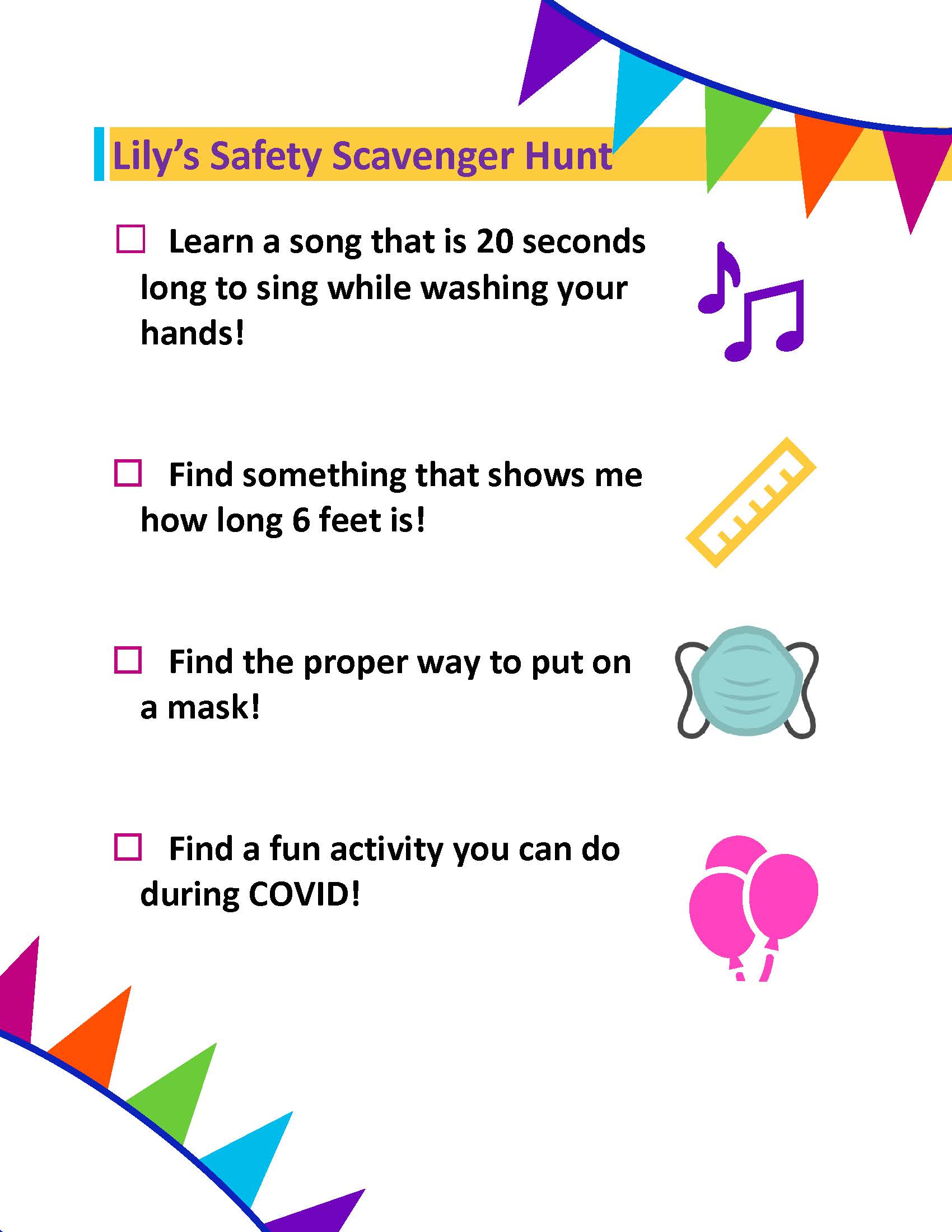 Scavenger hunt worksheet