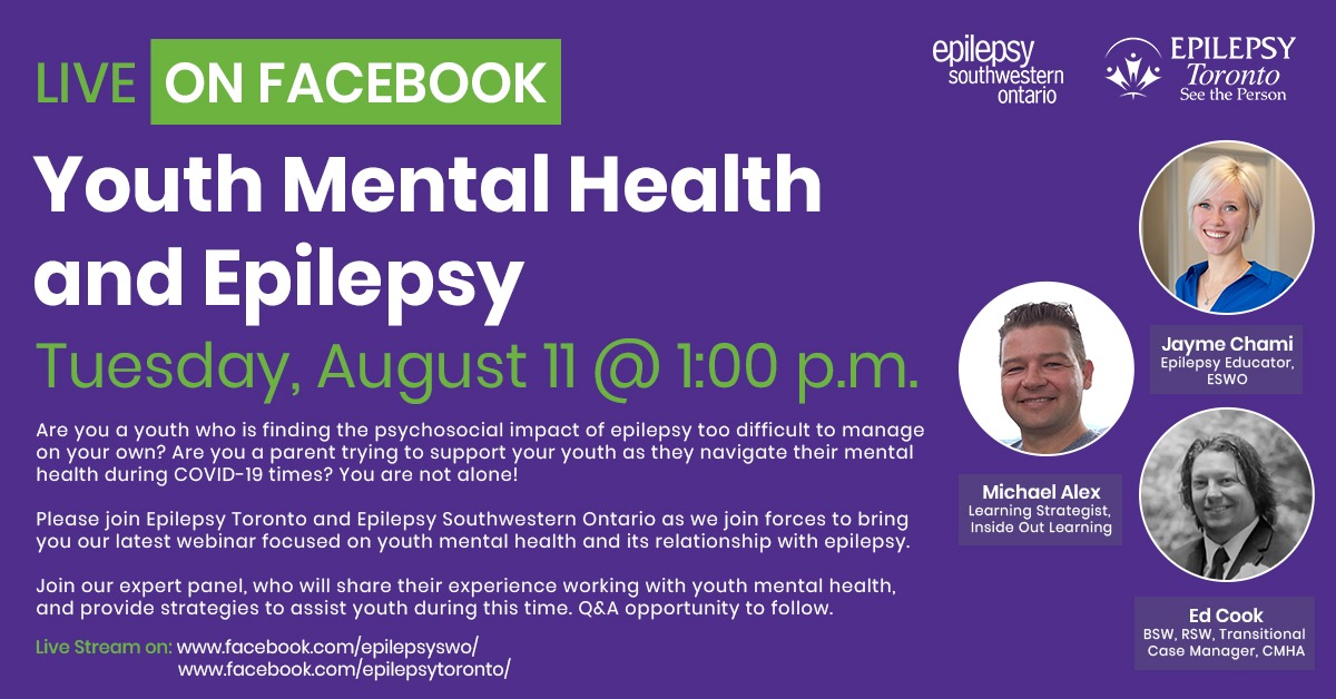 Headshots of the Youth Mental Health and Epilepsy Webinar speakers