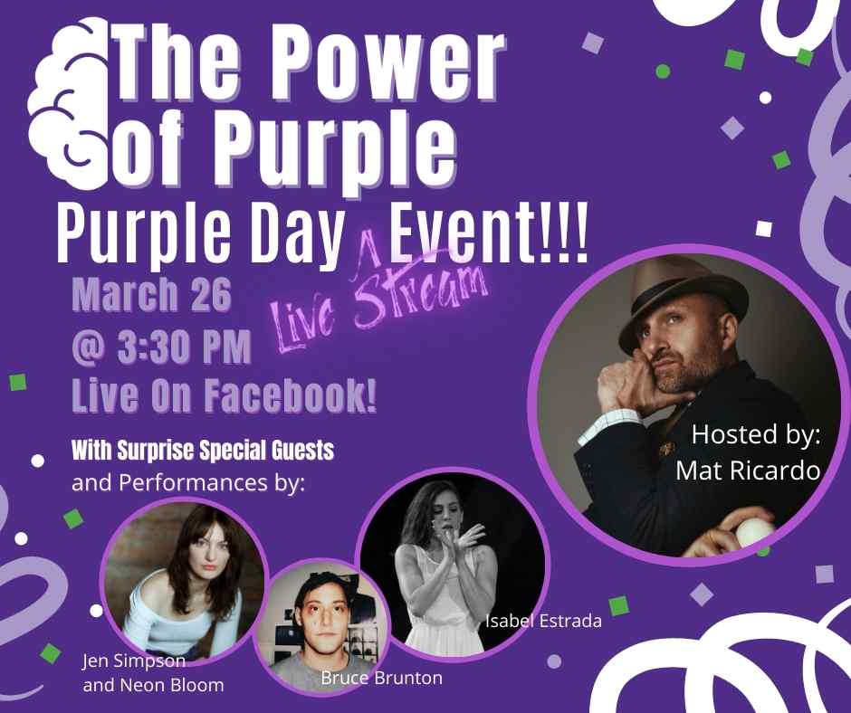 Purple Day Live Stream Event photos of event host and performers