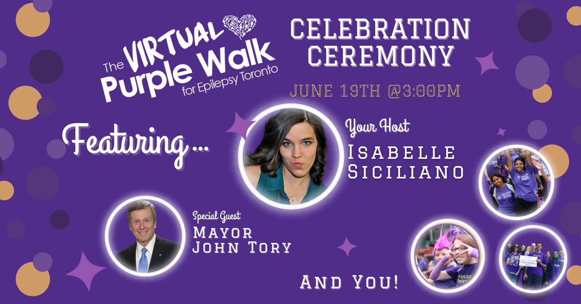 host Isabelle Siciliano, special guest Mayor John Tory and past walk participants