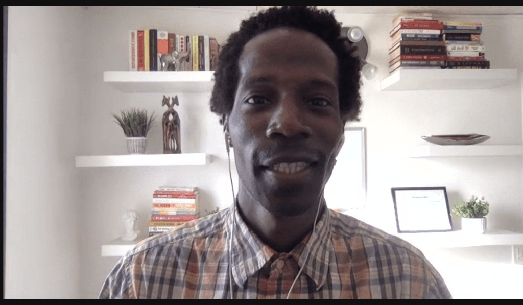 Screen capture of Arthur from his video