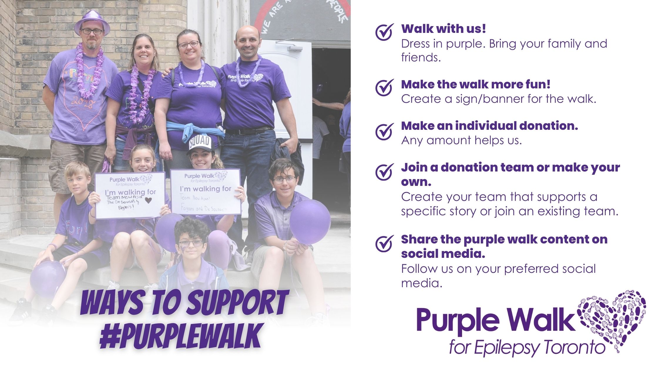 Ways to Support Purple Walk Ways to support the event.