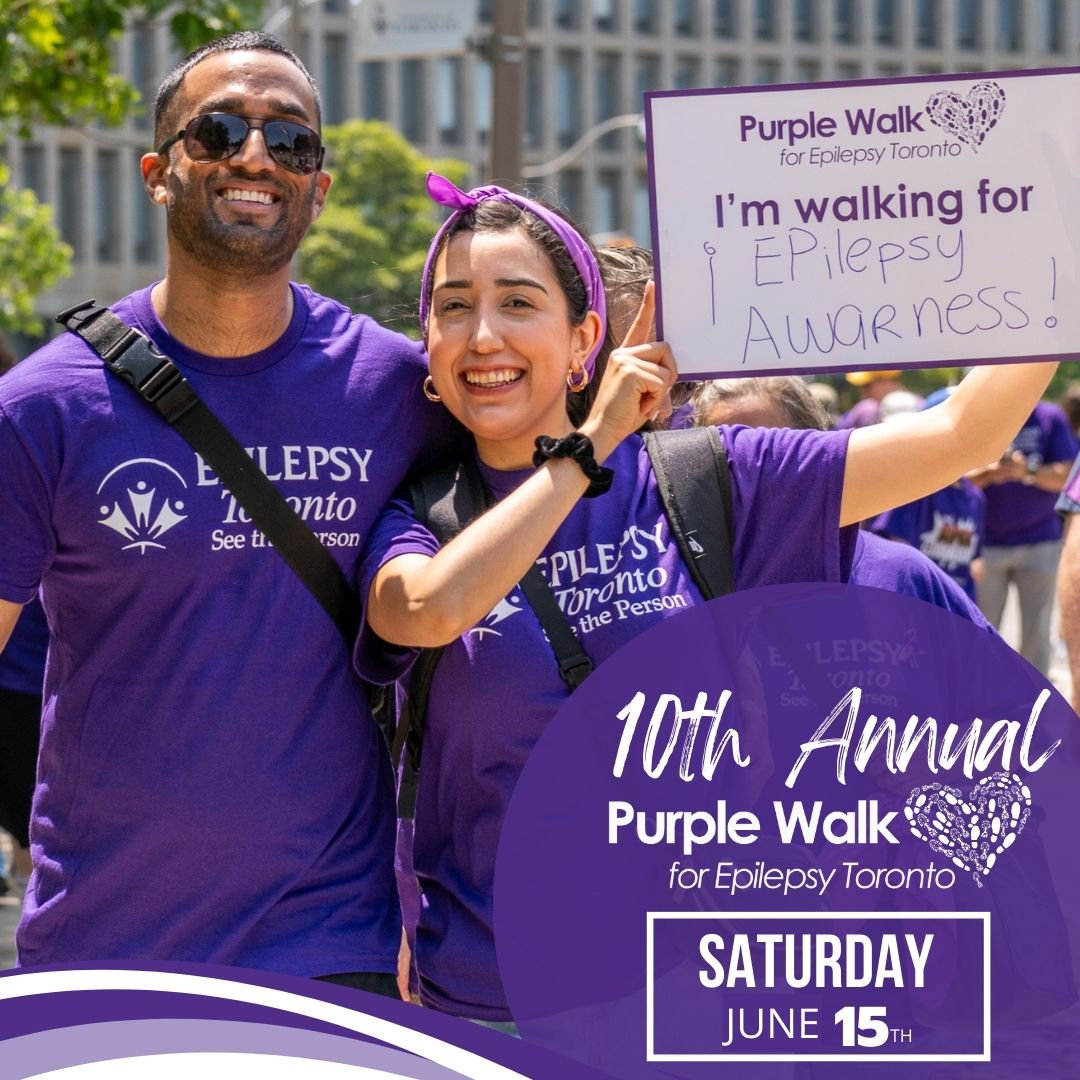 2024 Purple Walk Website Page extra graphics Two people in purple, Purple Walk for Epilepsy, Creating Awareness.